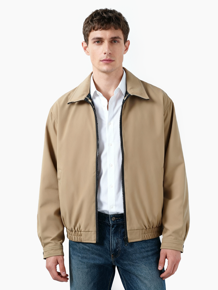 男士格纹双面夹克