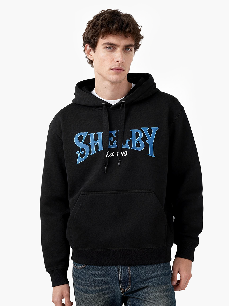 男士字母款连帽套头卫衣