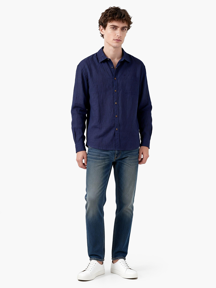 男士纯棉长袖衬衫