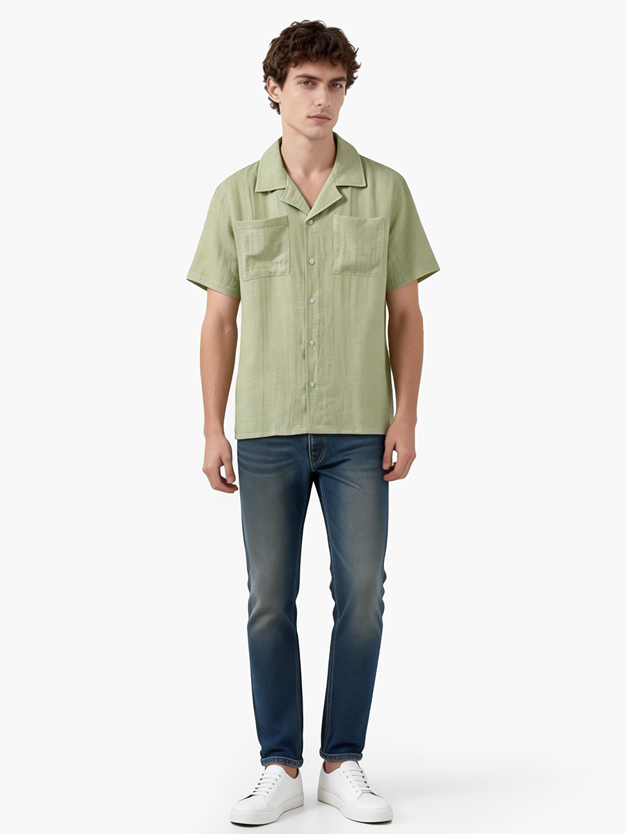 男士多口袋短袖衬衫