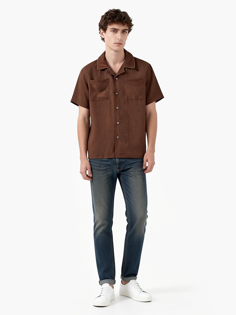 男士多口袋短袖衬衫