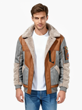Men's multi-color faux leather insulated jacket
