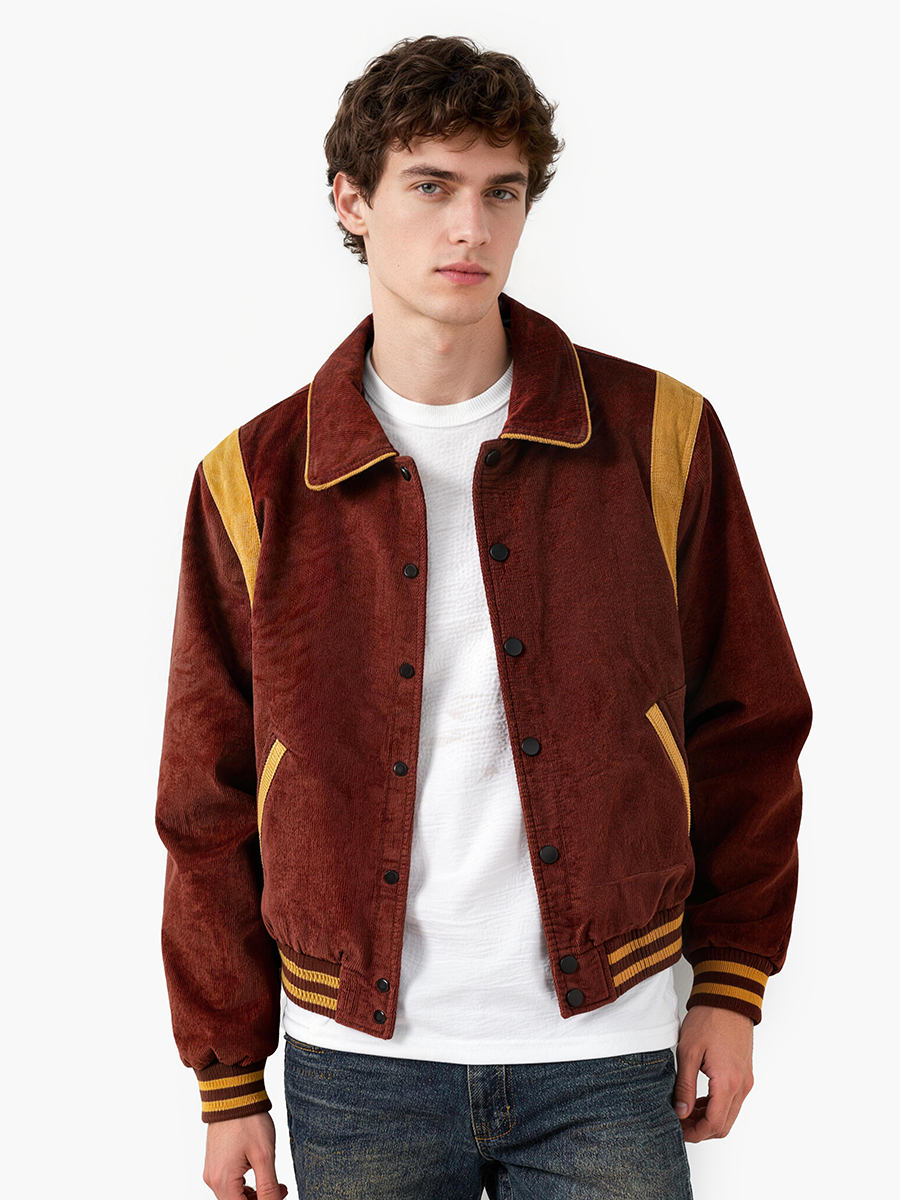 男士春秋法兰绒夹克