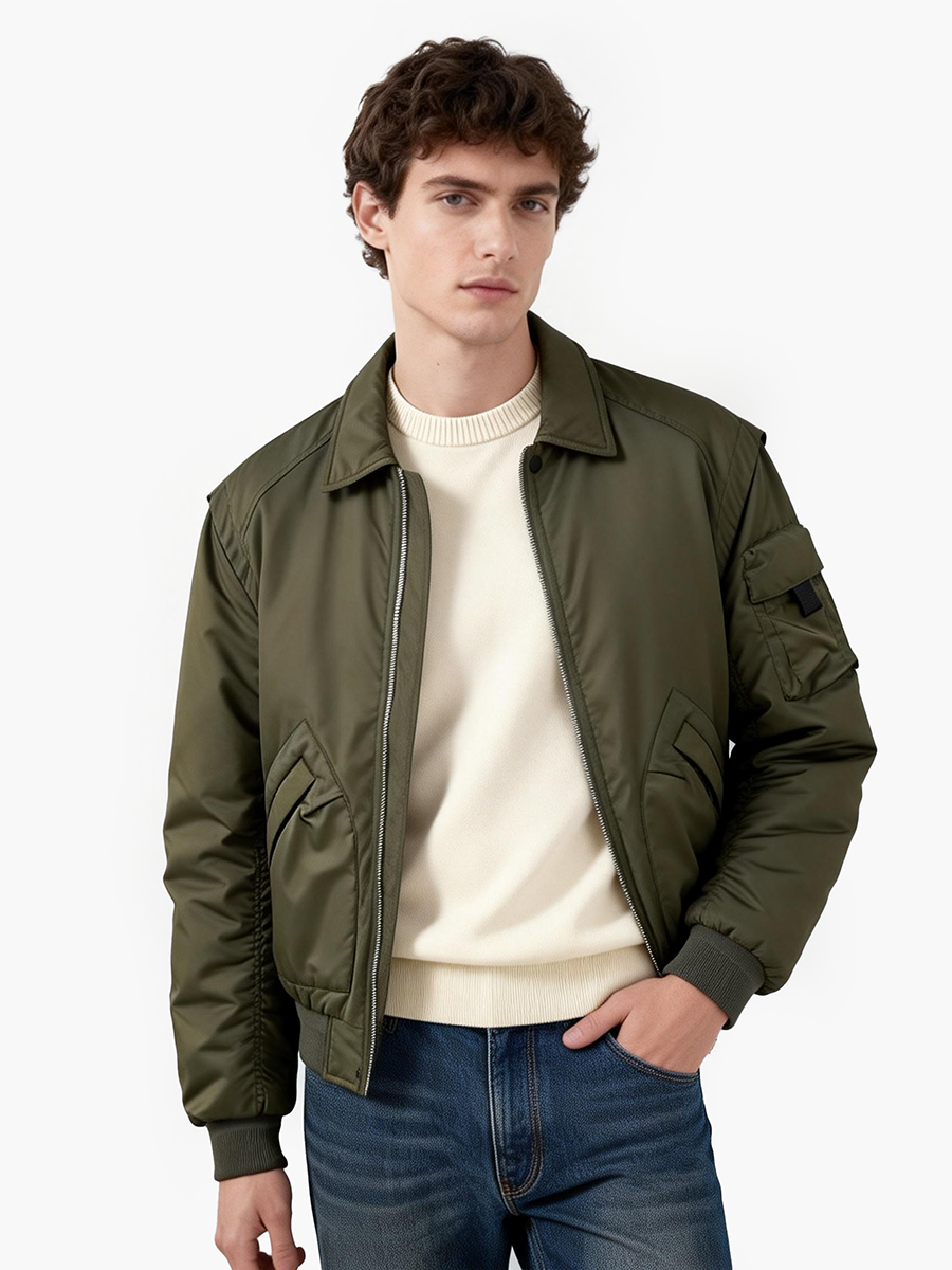 男士加厚棉质飞行夹克