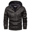 JACKETS KEZONO Leather Country Vintage Solid Hooded Jacket