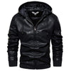 JACKETS KEZONO Leather Country Vintage Solid Hooded Jacket