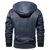 JACKETS KEZONO Leather Country Vintage Solid Hooded Jacket