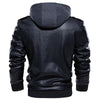 JACKETS KEZONO Leather Detachable Hooded Retro Locomotive Jacket