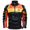 JACKETS KEZONO Leather Fleece Colorful Embroidery Racing MOTO Jacket