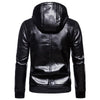 JACKETS KEZONO Leather Fleece Thickening Hooded Locomotive Jacket