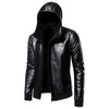 JACKETS KEZONO Leather Fleece Thickening Hooded Locomotive Jacket