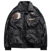 JACKETS KEZONO Leather Indian Embroidery Jacket BLACK / XS