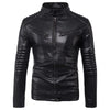 JACKETS KEZONO Leather Oblique Zipper Motorcycle Jacket BLACK / XS