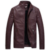 JACKETS KEZONO Leather Pilot Fleece Jacket WINE RED / XS