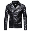 JACKETS KEZONO Leather Punk Aviator Lapel Motorcycle Jacket BLACK / S