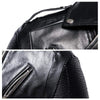 JACKETS KEZONO Leather Punk Colorblock Race Biker Lapel Jacket