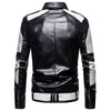 JACKETS KEZONO Leather Punk Colorblock Race Biker Lapel Jacket