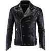 JACKETS KEZONO Leather Skull Rivets Locomotive Jacket BLACK / XXS