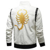 JACKETS KEZONO Scorpion Embroidery Leather Jacket EMBROIDERY + NO HOODIE / WHITE / S